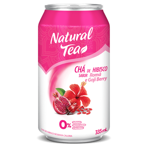 Chá Hibisco Romã E Goji Berry Natural Tea Lata 335Ml