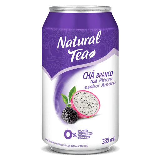 Chá Branco Pitaya E Amora Natural Tea Lata 335Ml