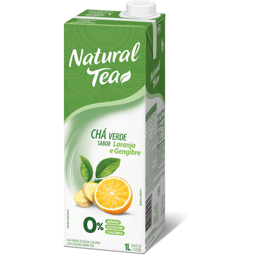 Chá Verde C/ Laranja E Gengibre Natural Tea 1L