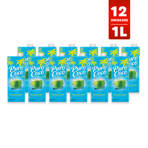 Agua de Coco Puro Coco 1L - Caixa 12 unidades