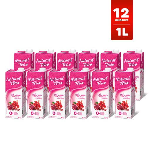 Chá Hibisco Romã E Goji Berry Natural Tea 1L - Caixa 12 unidades