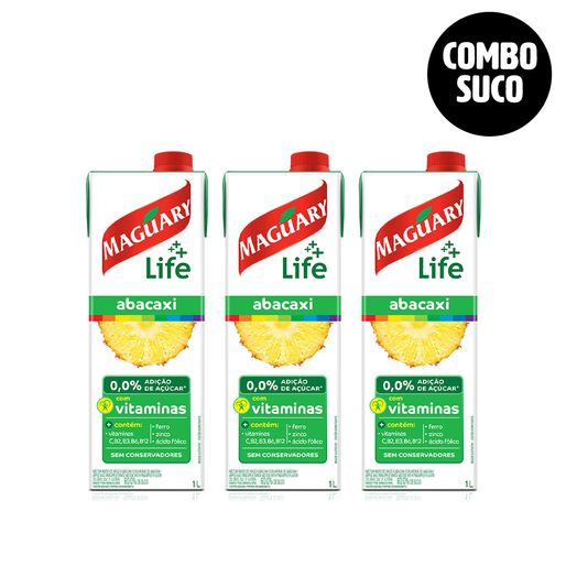 Combo Suco De Abacaxi Maguary Life 1L - 3 Unidades